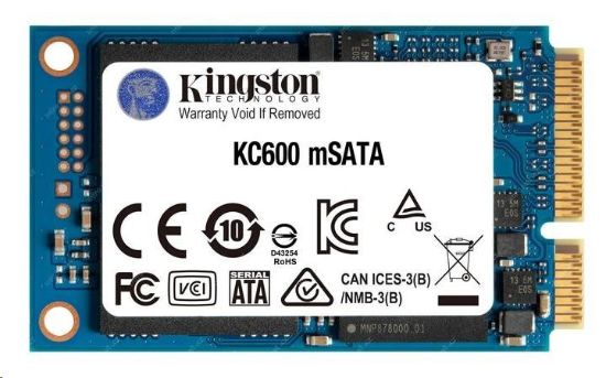 Obrázek Kingston SSD 1TB (1024GB) KC600 SATA3 mSATA (R: 550, W: 500MB/ s)