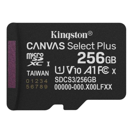 Obrázek Kingston MicroSDXC karta 256GB Canvas Select Plus, U1, V10, A1
