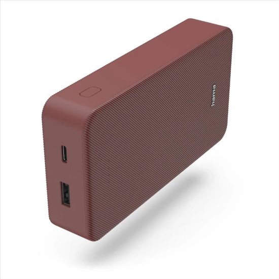 Obrázek Hama Colour 20, powerbanka 20000 mAh, 3 A, výstup: USB- C, USB- A, červená