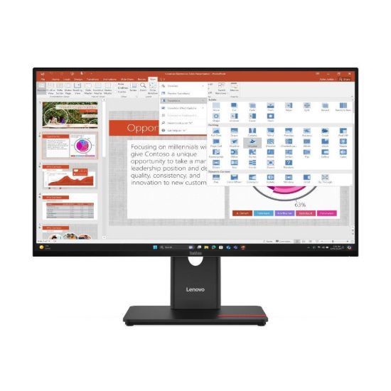 Obrázek LENOVO LCD T27-40 - 27",IPS,matný,16:9,1920x1080,120Hz,4ms,300cd/m2,1500:1,HDMI,DP,VGA,USBHub,USB-C,PD15W,VESA,Pivot