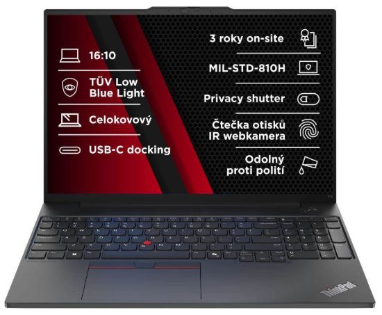 Obrázek LENOVO NTB ThinkPad E16 AMD G2 - Ryzen7 7735U,16" WUXGA,16GB,512SSD,bezOS