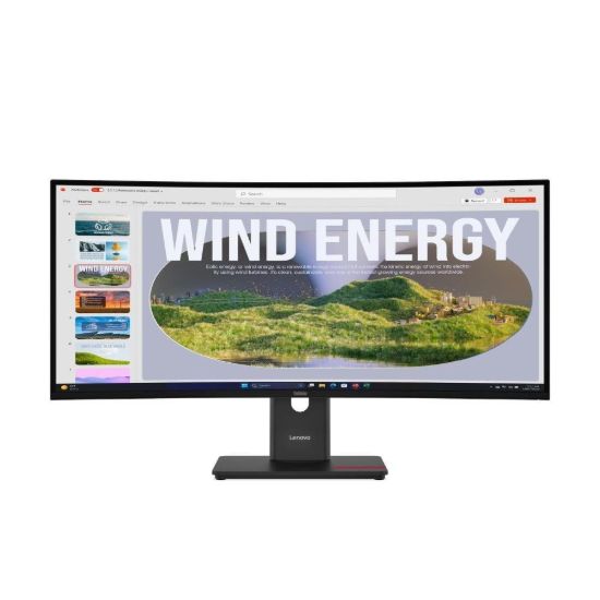 Obrázek BAZAR - LENOVO LCD T34WD-40 - 34",VA,matný,21:9,3440x1440,120Hz,4ms,300cd,3000:1,HDMI,DP,USB-C,PD100W,RJ45 - pošk. obal
