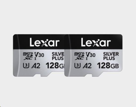Obrázek Lexar microSDXC Silver Plus 1066x UHS- I/ U3/ A2/ 4K R205/ W150 (V30) 128GB - 2pack