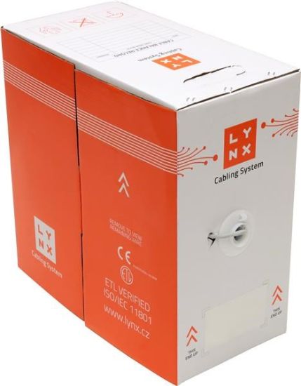 Obrázek FTP kabel LYNX, Cat5E, drát, LS0H, DCa, šedý, 305m