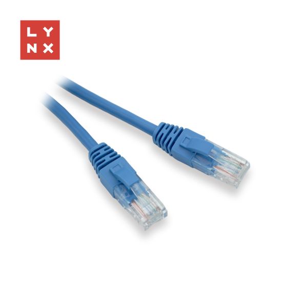 Obrázek LYNX UTP patch kabel Cat5e, PVC, CCA, 0, 3m, modrý (balení obsahuje 10ks)