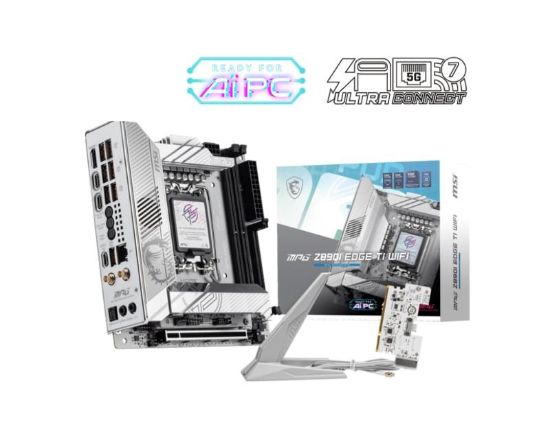 Obrázek MSI MB Sc LGA1851 MPG Z890I EDGE TI WIFI, Intel Z890, 4xDDR5, 1xHDMI, 2xThunderbolt, WI- FI, m- ITX
