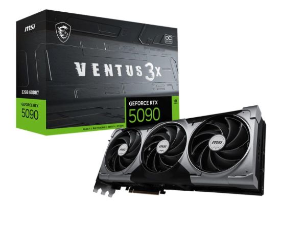 Obrázek MSI VGA NVIDIA GeForce RTX 5090 32G VENTUS 3X OC, RTX 5090, 32GB GDDR7, 3xDP, 1xHDMI