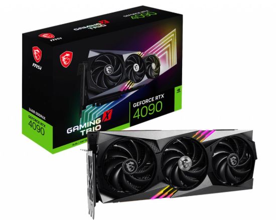 Obrázek BAZAR - MSI VGA NVIDIA GeForce RTX 4090 GAMING X TRIO 24G, 24G GDDR6X, 3xDP, 1xHDMI - Po opravě (Bez příšlušenství)