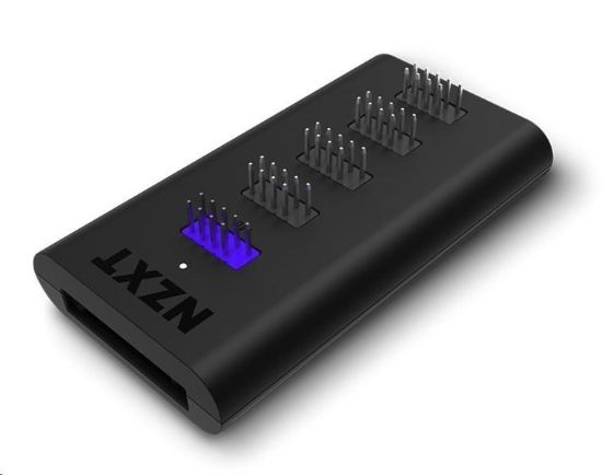 Obrázek NZXT USB hub AC- IUSBH- M3, interní, 4xUSB 2.0 výstup, 1xUSB 2.0 vstup, 1xSATA, uzavřené magnetické tělo, černá