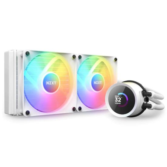 Obrázek NZXT vodní chladič Kraken 240 RGB / 2x120mm fan / 4- pin PWM / LCD disp. / 6 let / bílá