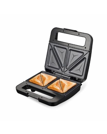 Obrázek ORAVA ST- 107 sendvičovač, nepřilnavý povrch, tepelná pojistka, 2 kontrolky, černý / stříbrný