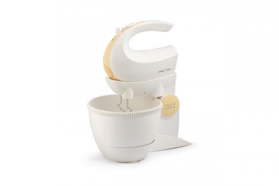 Obrázek Orava SL- 200 C ruční šlehač s nádobou, 300 W, 85 dB, 5 rychlostí, mísa 2.5 l, pulzní spínač, bílá