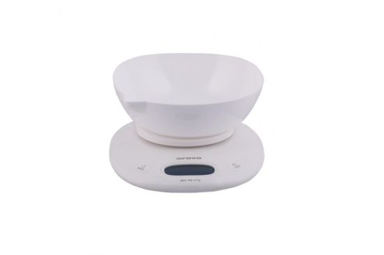 Obrázek ORAVA EV- 14 digitální kuchyňská váha s miskou, LCD displej, funkce TARE, přesnost 1 g