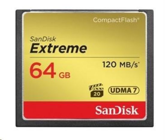 Obrázek SanDisk Compact Flash 64GB Extreme (R: 120/ W: 85 MB/ s) UDMA7