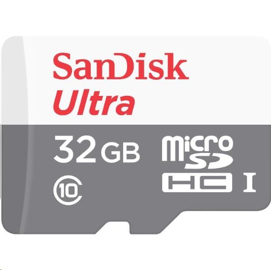 Obrázek SanDisk MicroSDHC karta 32GB Ultra (80MB/ s, Class 10 - Tablet Packaging, Android) + adaptér