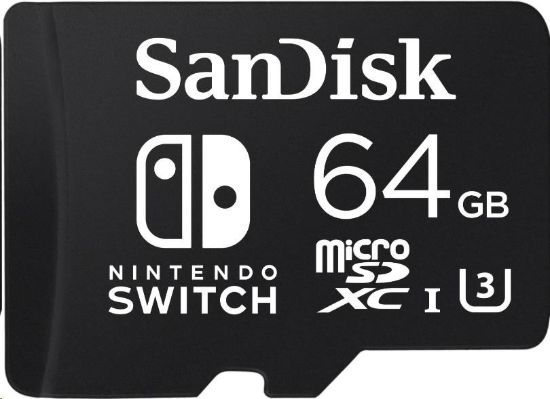 Obrázek SanDisk MIcroSDXC karta 64GB for Nintendo Switch (R: 100/ W: 90 MB/ s, UHS- I, V30, U3, C10, A1) licensed Product