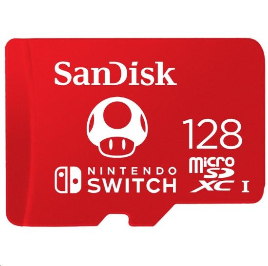 Obrázek SanDisk MicroSDXC karta 128GB for Nintendo Switch (R: 100/ W: 90 MB/ s, UHS- I, V30, U3, C10, A1) licensed Product, Super Mario