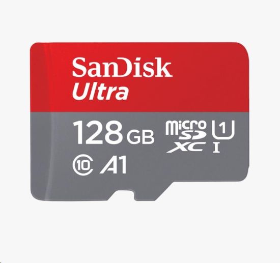 Obrázek SanDisk MicroSDXC karta 128GB Ultra (100MB/ s, Class 10, Android) + adaptér