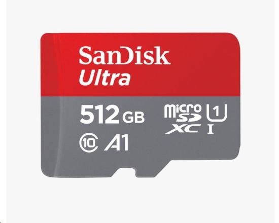 Obrázek SanDisk MicroSDXC karta 512GB Ultra (100MB/ s, Class 10, Android) + adaptér
