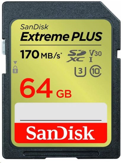 Obrázek SanDisk SDXC karta 64GB Extreme PLUS (200 MB/ s Class 10, UHS- I U3 V30)