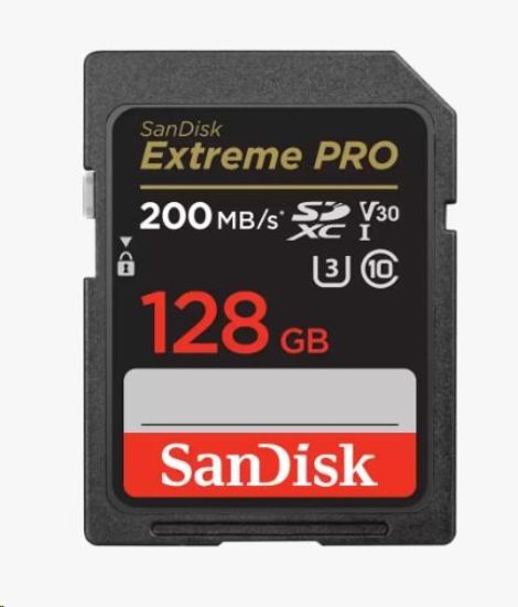 Obrázek SanDisk SDXC karta 128GB Extreme PRO (200 MB/ s Class 10, UHS- I U3 V30)