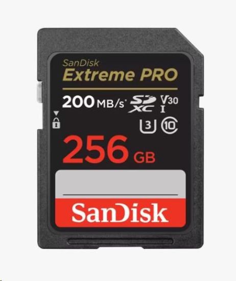 Obrázek SanDisk SDXC karta 256GB Extreme PRO (200 MB/ s Class 10, UHS- I U3 V30)
