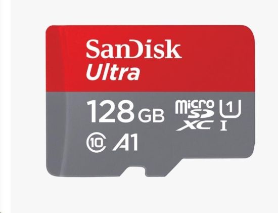 Obrázek SanDisk MicroSDXC karta 128GB Ultra (140 MB/ s, A1 Class 10 UHS- I) + adaptér