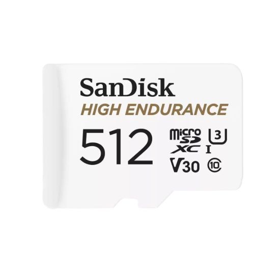 Obrázek SanDisk MicroSDXC karta 512GB High Endurance (R: 100/ W: 40 MB/ s, C10, U3, V30) + adaptér