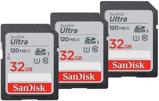 Obrázek SanDisk SDHC karta 32GB Ultra (R: 120/ W: 120 MB/ s, UHS- I, C10), 3- Pack