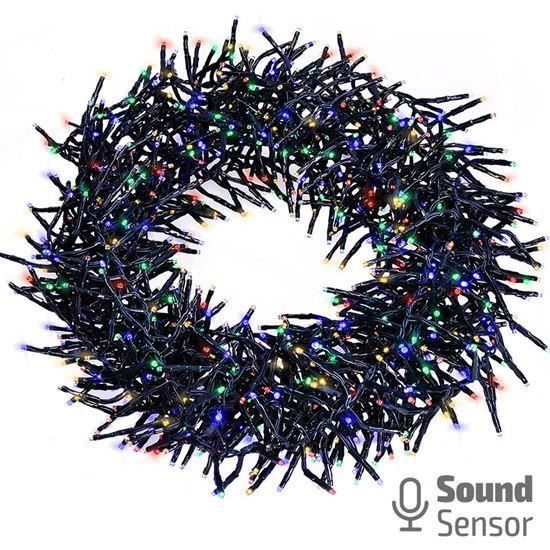 Obrázek Solight LED venkovní vánoční řetěz s dálkový ovládáním a zvukovým senzorem - Cluster, 576 LED