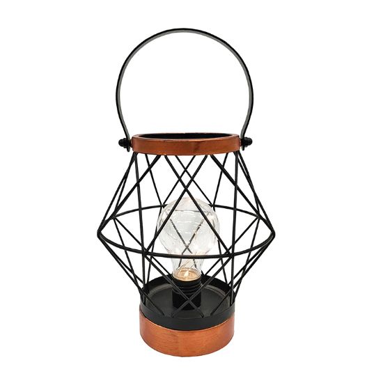 Obrázek Solight kovová lucerna se žárovkou s micro LED, teplá bílá, 3xAA, 20cm