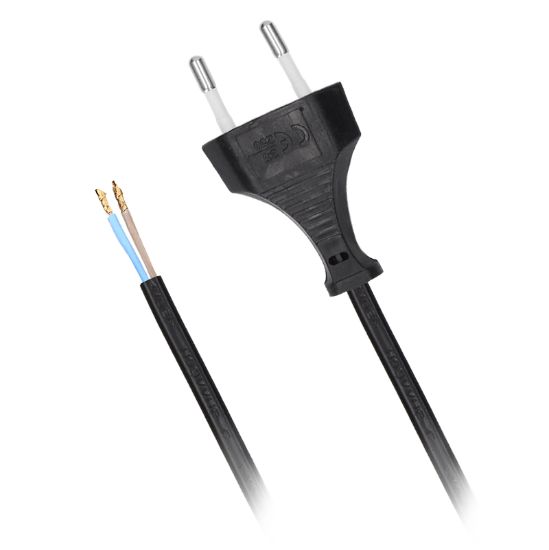 Obrázek Solight flexo šňůra, 2x 0, 75mm2, černá, plochá, 2m