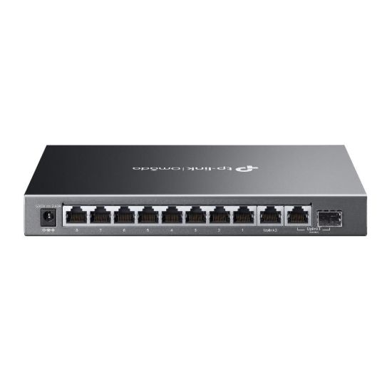 Obrázek TP- Link OMADA switch ES210GMP (9xGbE, 1xGbE/ SFPcombo, 8xPoE+, 123W, fanless)