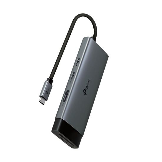 Obrázek TP- Link UH7020C USB- C hub 7v1 (2x USB3.2Gen1, 1xUSB- C3.2Gen1, 1xHDMI, 1xSD, 1xmicroSD, PD 100W)