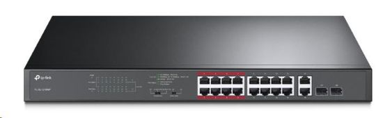 Obrázek TP- Link CCTV switch TL- SL1218MP (16x100Mb/ s, 2xGbE/ 2xSFP combo uplink, 16xPoE+, 250W)