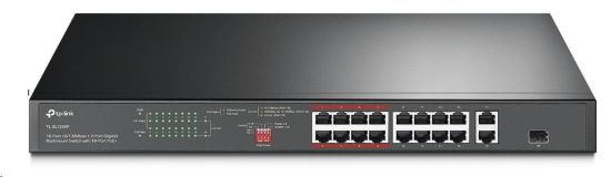 Obrázek TP- Link CCTV switch TL- SL1218P (16x100Mb/ s, 1xGbE uplink, 1xGbE/ 1xSFP combo uplink, 16xPoE+, 150W)