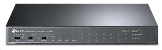 Obrázek TP- Link CCTV switch TL- SL1311MP (8x100Mb/ s, 2xGbE uplink, 1xSFP, 8xPoE+, 124W, fanless)