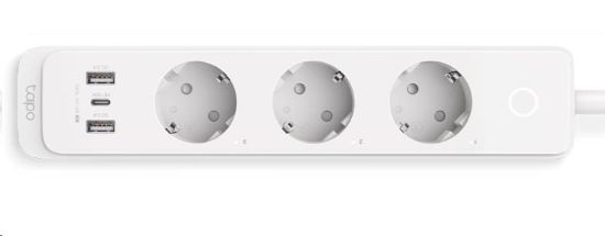 Obrázek TP- Link Tapo P300(EU) chytrý WiFi prodlužovací kabel (3x230V, 2xUSB- A, 1xUSB- C, 2300W, 10A, 2, 4 GHz, BT)
