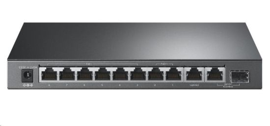Obrázek TP- Link CCTV switch TL- SG1210PP (9xGbE, 1xGbE/ SFP combo uplink, 1xGbE uplink, 6xPoE+, 2xPoE++, 123W, fanless)