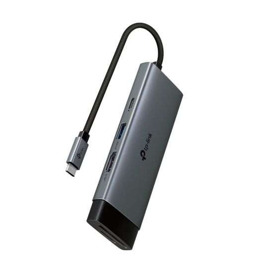 Obrázek TP- Link UH7021C USB- C hub 7v1 (3x USB3.2Gen1, 1xUSB- C3.2Gen1, 1xHDMI, 1xSD, 1xmicroSD, PD 100W)