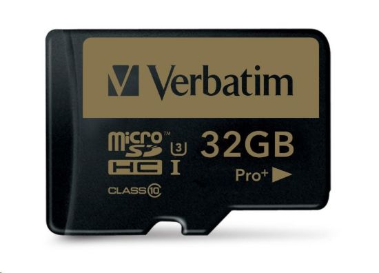 Obrázek VERBATIM MicroSDHC karta 32GB PRO+ Class 10, UHS 1 (R: 90/ W: 80 MB/ s)