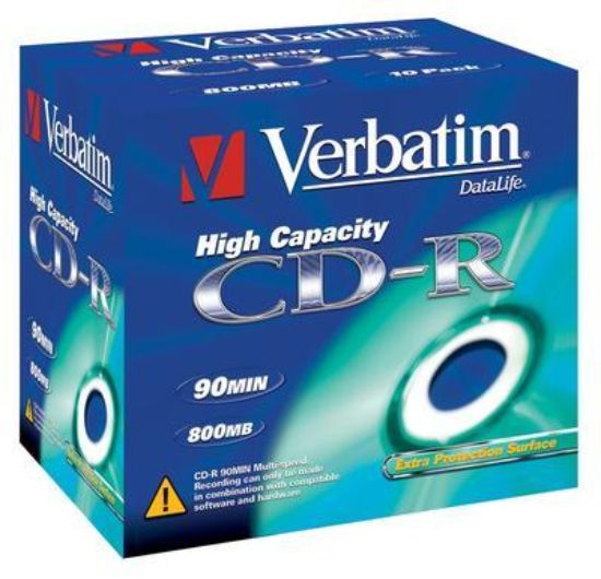 Obrázek VERBATIM CD- R(10- Pack)Jewel/ EP/ DL/ 40x/ 90min/ 800MB