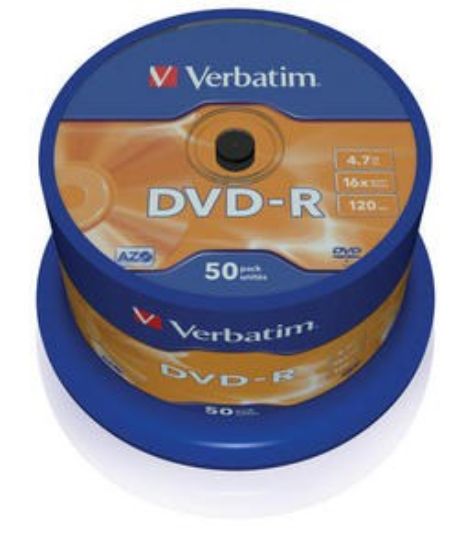 Obrázek VERBATIM DVD- R(50- Pack)Spindle/ General Retail/ 16x/ 4.7GB