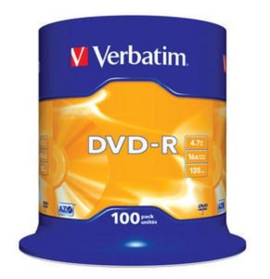 Obrázek VERBATIM DVD- R(100- Pack)Spindle/ General Retail/ 16x/ 4.7GB