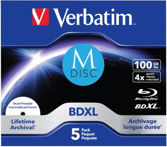 Obrázek VERBATIM MDisc BDXL (5- pack)Jewel/ 4x/ 100GB