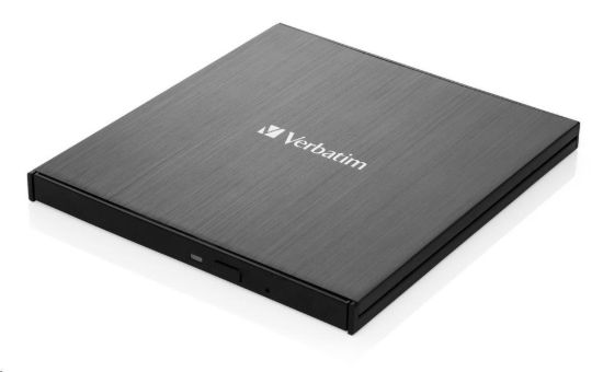 Obrázek VERBATIM externí mechanika Ultra HD 4K Blu- ray External Slimline Writer (USB 3.1, USB- C) + zdarma 25GB médium +NERO