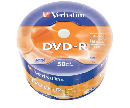 Obrázek VERBATIM DVD- R (50- Pack) 16x WRAP 4.7GB MATT