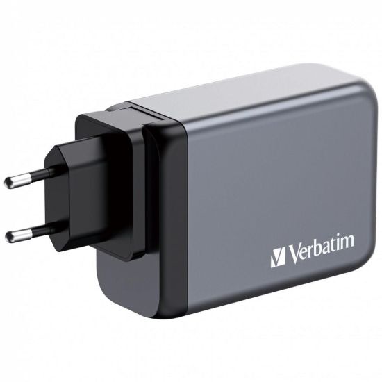 Obrázek VERBATIM GaN Nabíječka do sítě GNC- 200, 200W, 3x USB- C, 1x USB