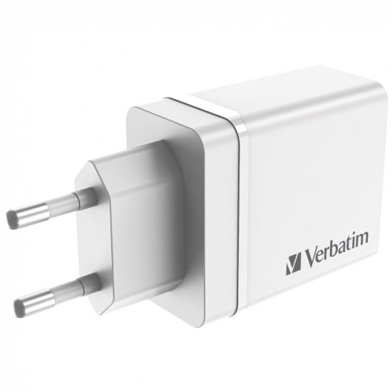 Obrázek VERBATIM Univerzální adaptér nabíječka CHR- 30EU2, 30W, 1x USB- C, 3x USB bílá