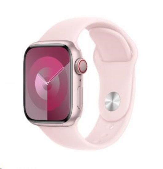 Obrázek APPLE Watch Series 9 GPS + Cellular 41mm Pink Aluminium Case with Light Pink Sport Band - S/ M